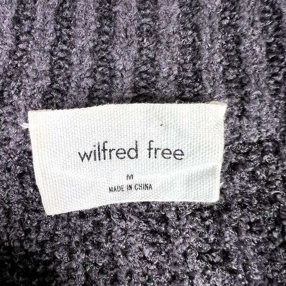 Aritzia Wilfred Free Salette Chenille Knit Pullover Sweater MEDIUM Gray Crew - Picture 2 of 5